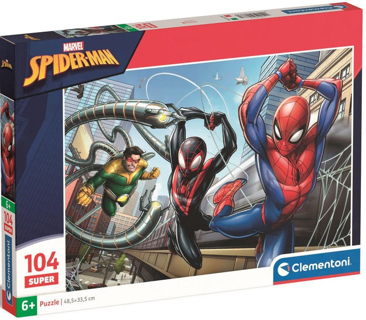 Puzzle Clementoni Super Kolor Spider-Man 104 elementy (8005125257782) - obraz 1