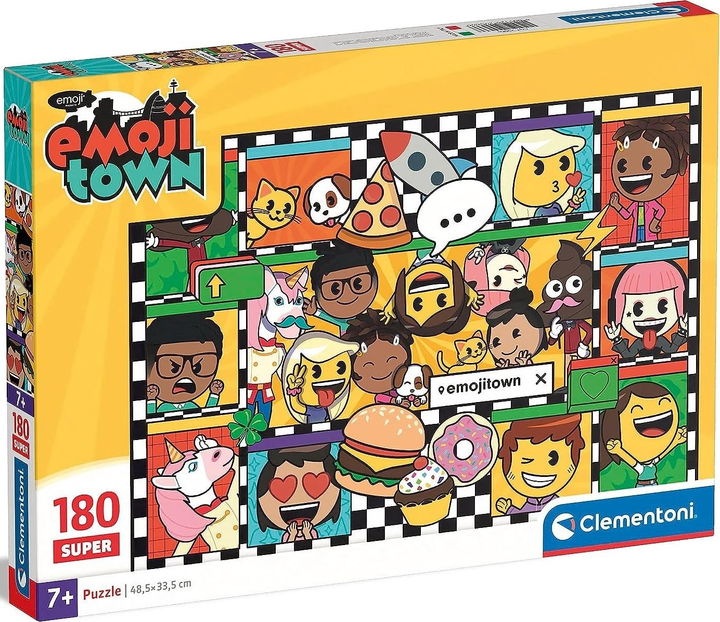 Puzzle Clementoni Super Emojii Town 180 elementów (8005125290666) - obraz 1