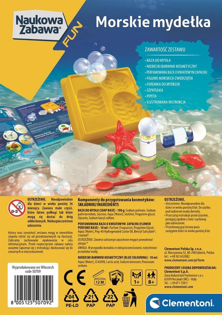 Zestaw naukowy do tworzenia mydła Clementoni Morskie mydełka 50709 (8005125507092) - obraz 7