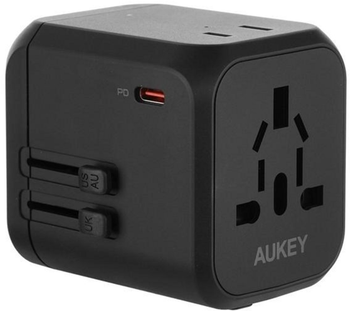 Мережевий зарядний пристрій AUKEY USB-A + USB-C 30W PD 3.0 Black (PA-TA04) - зображення 1