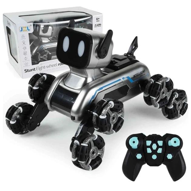 Игрушка трюковая собака Stunt Robot Dog восьмиколесная на