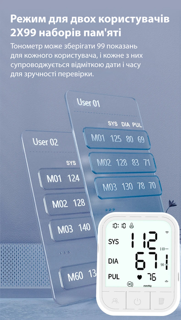 Тонометр автоматичний с манжетой апарат для вимірювання артеріального тиску на руку тономерт автомат ARM-30C + батарейки - зображення 5