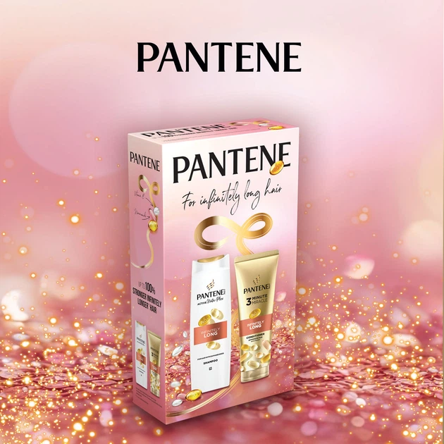 Подарунковий набiр Pantene Infinitely Long Шампунь 400 мл + Бальзам-ополіскувач 220 мл (8700216614870) - зображення 6