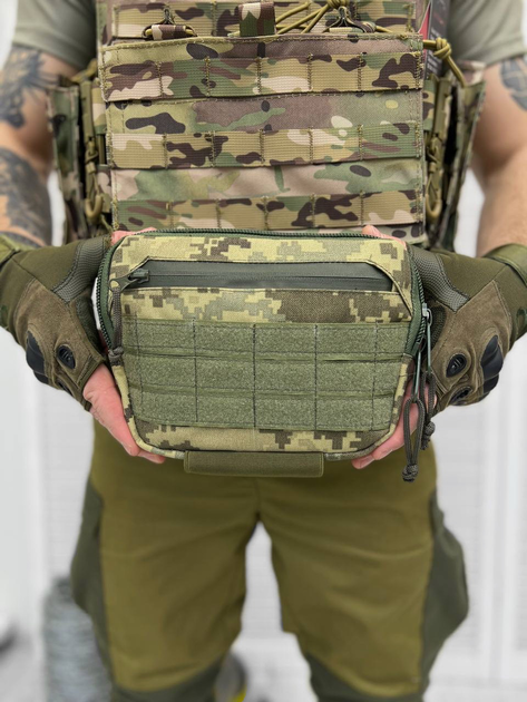 Напашник для бронежилета Cordura 1000D с карманами для снаряжения Olive - изображение 2