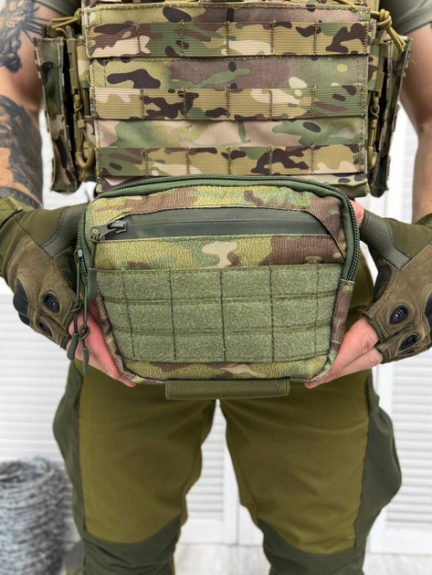 Напашник для бронежилета Cordura 1000D з кишенями для спорядження Multicam - зображення 1