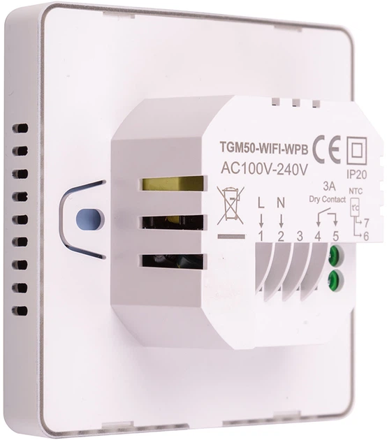 Програмований терморегулятор опалення Beok Controls для керування котлом Wi-Fi 3 A 230 В Білий (HT260027) - зображення 3