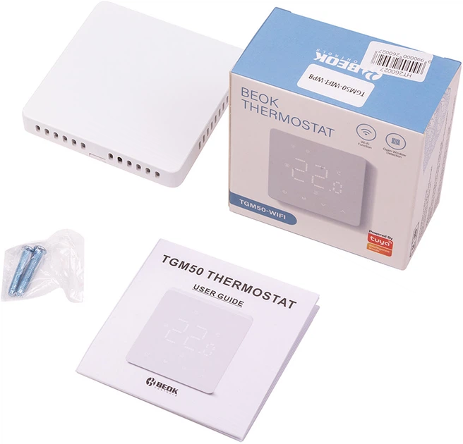 Програмований терморегулятор опалення Beok Controls для керування котлом Wi-Fi 3 A 230 В Білий (HT260027) - зображення 4