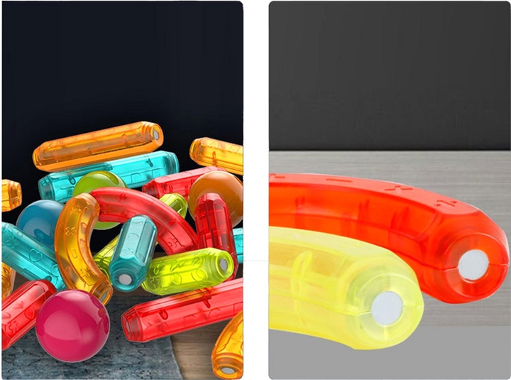 Klocki magnetyczne LEAN Toys Świecące 102 elementy (5905515351126) - obraz 4