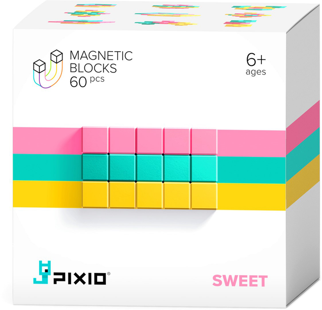 Klocki magnetyczne Pixio Sweet 60 elementów (4897105240563) - obraz 1