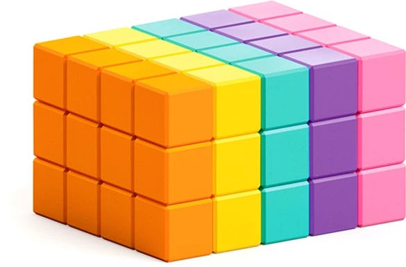 Klocki magnetyczne Pixio Neon 60 elementów (4897105240501) - obraz 4