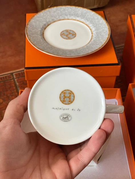 Чашка чайная с блюдцем HERMES Mosaïque au 24 Gold – купить онлайн