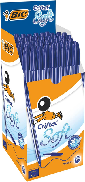 Набор шариковых ручек BIC Cristal Soft Синие 50 шт (ZES3086123355361 ...