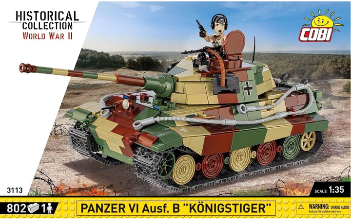 Klocki konstrukcyjne Cobi Historical Collection Panzer VI Ausf. B Knigstiger 802 elementy (5902251031138) - obraz 1