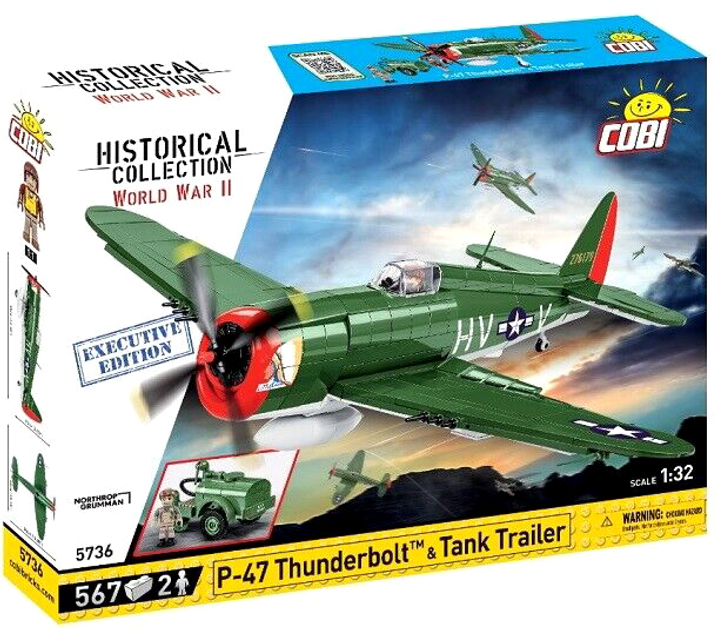 Klocki konstrukcyjne Cobi P-47 Thunderbolt & Tank Trailer Executive Edition 567 elementów (5902251057367) - obraz 1