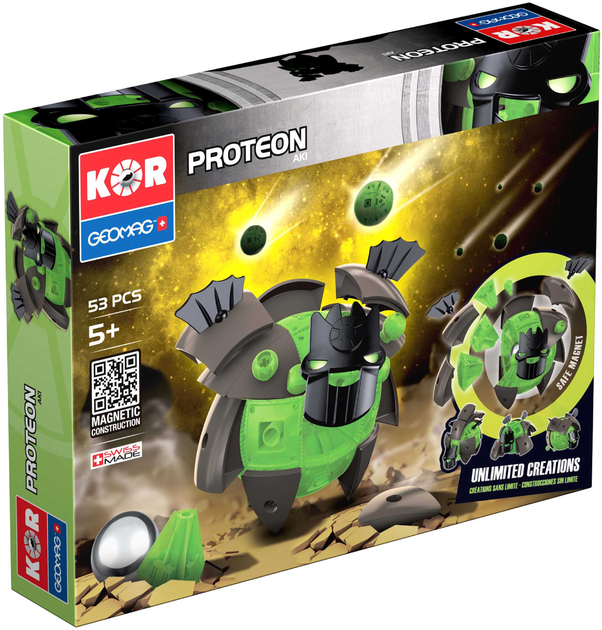 Конструктор магнітний Geomag Kor Proteon Aki 53 деталі (0871772006114) - зображення 1