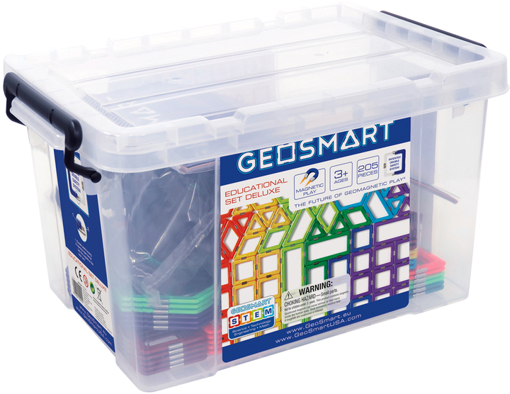 Klocki magnetyczne IUVI Games Geo Smart Educational Deluxe 205 elementów (5414301250210) - obraz 1