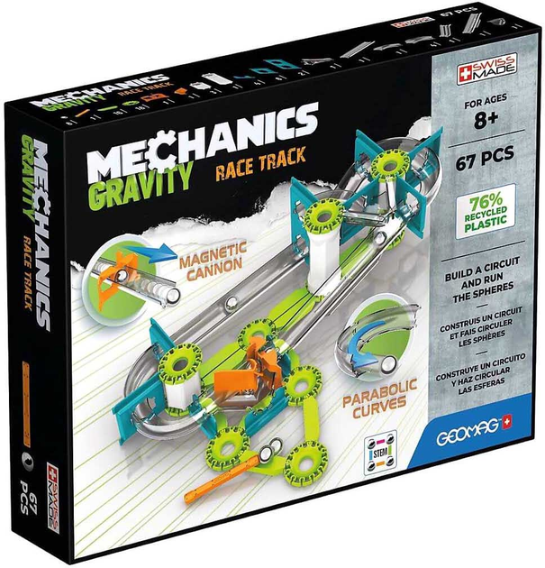 Конструктор магнітний Geomag Mechanics Gravity RE Race Track 67 деталей (0871772007609) - зображення 1