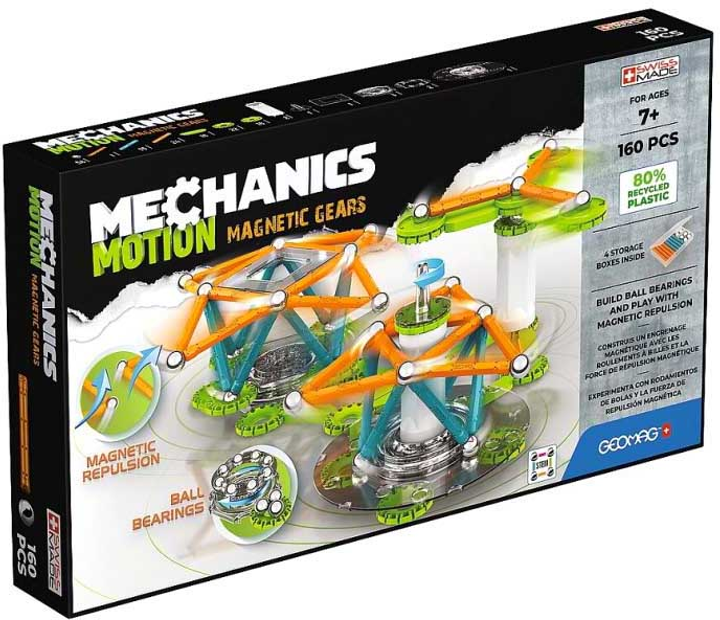 Klocki magnetyczne Geomag Mechanics Motion Gears 160 elementów (0871772007685) - obraz 1