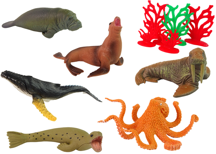 Zestaw figurek LEAN Toys Zwierzęta morskie z akcesoriami 23 szt (5905323213975) - obraz 3