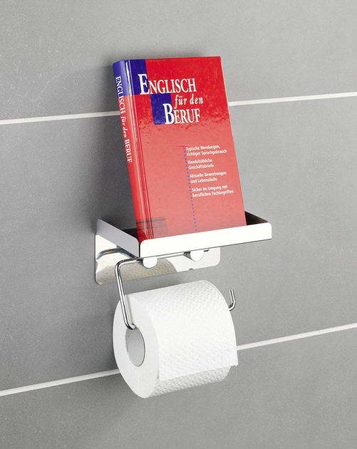Uchwyt na papier toaletowy Wenko srebrny z półką 2 w 1 (4008838239971) - obraz 7