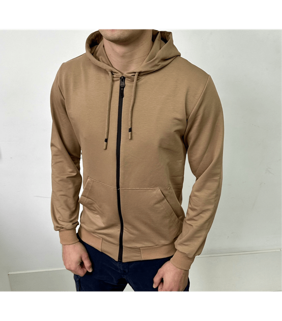 Кофта на молнии с карманами-кенгуру - HECTOR - 17325 - XL - Коричневый - Фото 1 Кофта на молнии с карманами-кенгуру - HECTOR - 17325 - XL - Коричневый - изображение 1