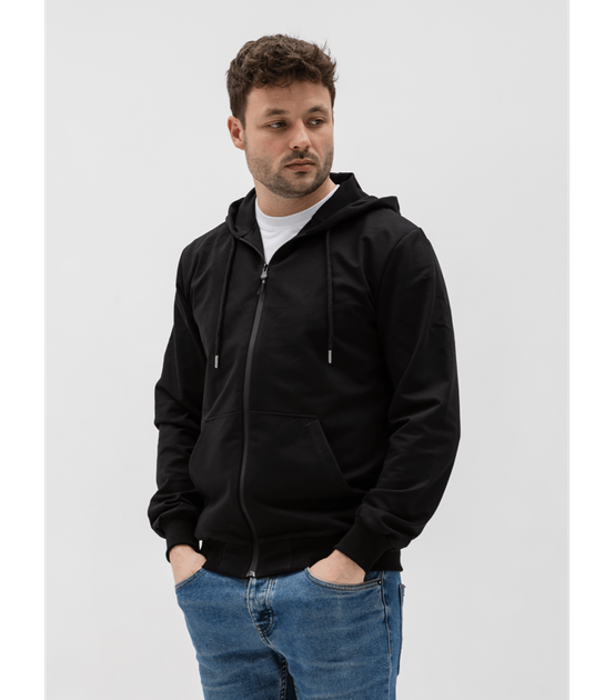 Кофта на молнии с карманами-кенгуру - HECTOR - 17325 - XXL - Черный - Фото 1 Кофта на молнии с карманами-кенгуру - HECTOR - 17325 - XXL - Черный - изображение 1