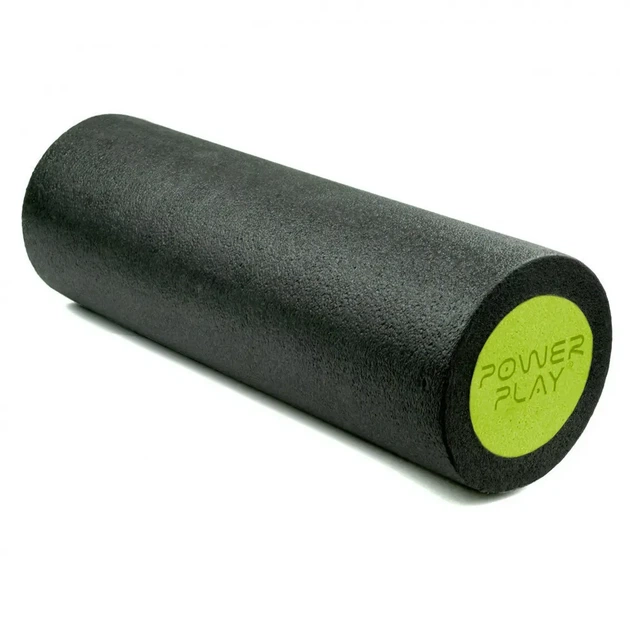 Масажний ролик (роллер) гладкий PowerPlay 4021 Fitness Roller Чорно-зелений (30x15см.) - зображення 3