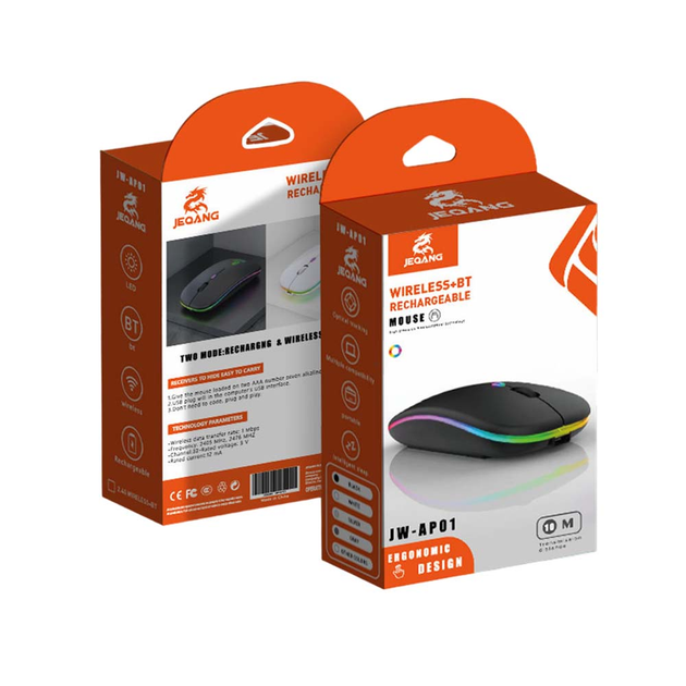 Беспроводная компьютерная мышка JEQANG JW-AP01 BT5.1+2.4G Стальная - изображение 2