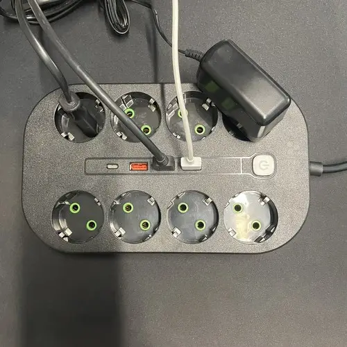 Розетка сетевая переноска удлинитель на 8 розеток 3 входа USB Type-C с подсветкой выключателя 21,5х4х13 см (478101-Prob) - изображение 7