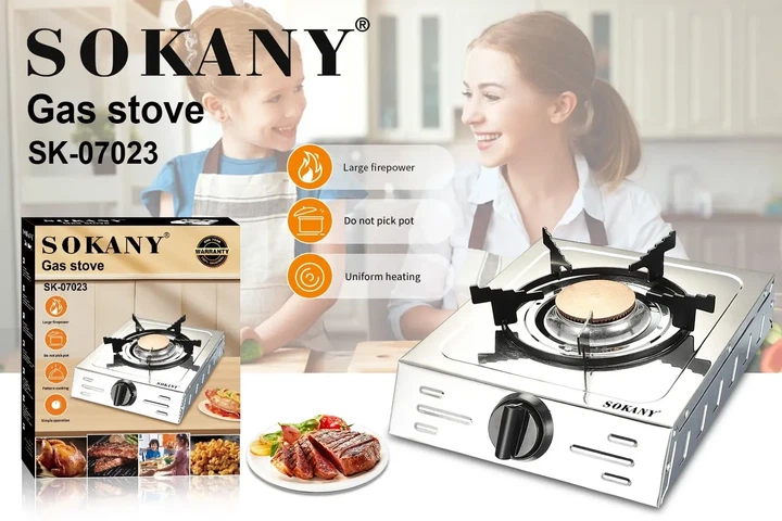 Газовая плита с одной конфоркой, Портативная плита для кемпинга Sokany SK-07023 - изображение 2