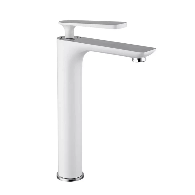 Смеситель для раковины высокий Frap F1052-56 белый/хром - Фото 1 Смеситель для раковины высокий Frap F1052-56 белый/хром - изображение 1