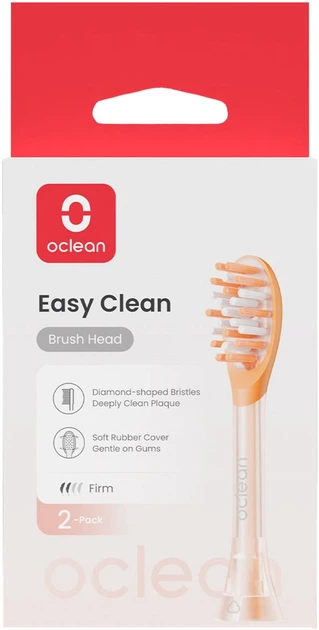 Насадки до електричної зубної щітки Oclean Easy clean-2 pack Orange (C04000355) - зображення 5