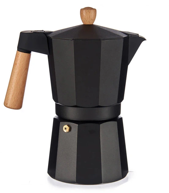 Гейзерна кавоварка Kinvara з дерев'яною ручкою на 9 чашок 300 мл чорна (8430852814296) - зображення 4