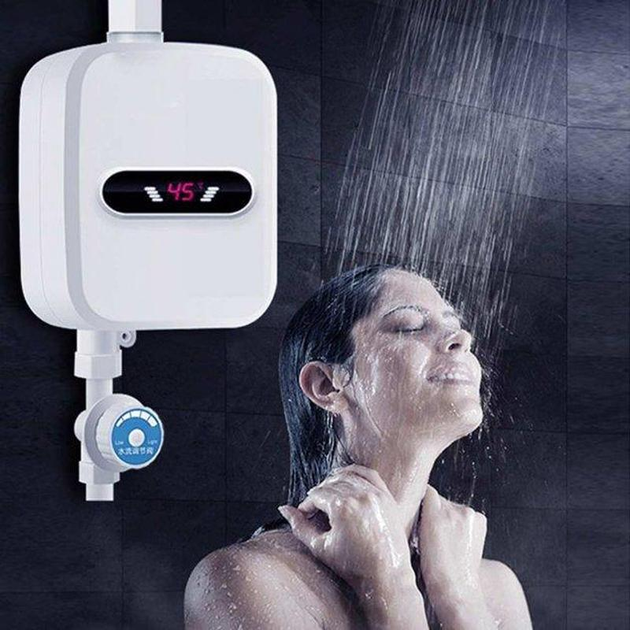 Проточный водонагреватель Delimano 3500W LCD дисплей электрический кран-бойлер с душем нижнее подключение - изображение 1