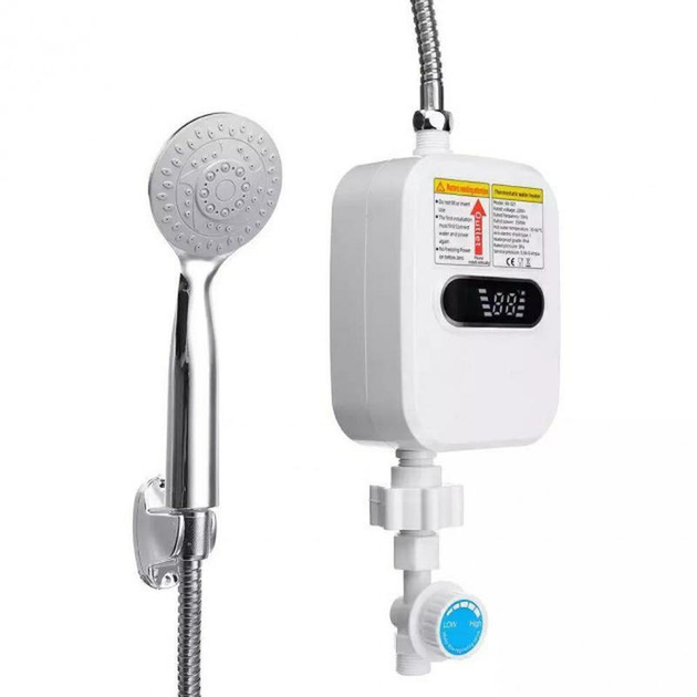 Проточный водонагреватель Delimano 3500W LCD дисплей электрический кран-бойлер с душем нижнее подключение - изображение 2