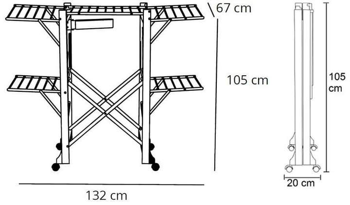Сушарка для білизни Arredamenti Aliante чорна 132 x 105 см (8023856606099) - зображення 4