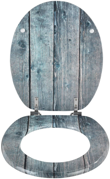 Сидіння для унітазу Allstar Wood MDF Blue (4008069014651) - зображення 3