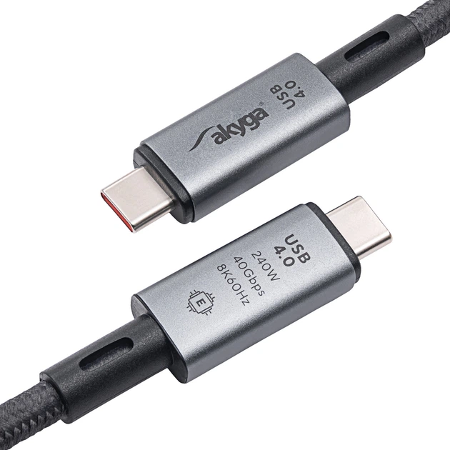 Кабель USB-C 4.0 / Thunderbolt 4 Type-C – Type-C, 240W PD, 40Gbps, 8K/60Hz, E-Marker, быстрая зарядка - Фото 4 Кабель USB-C 4.0 / Thunderbolt 4 Type-C – Type-C, 240W PD, 40Gbps, 8K/60Hz, E-Marker, быстрая зарядка - изображение 4