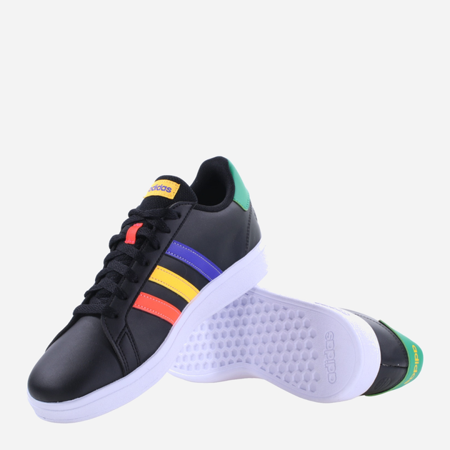 Підліткові кеди для хлопчика adidas Grand Court 2.0 K HP8909 38.5 Чорні з різнокольоровим (4066746174029) - зображення 4