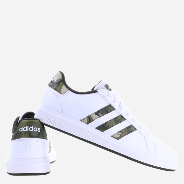 Sneakersy chłopięce adidas Grand Court 2.0 K IF3669 39.5 Białe z ciemnozielonym (4066766543751) - obraz 3