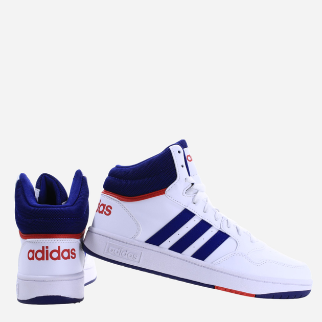 Tenisówki chłopięce adidas hoops 3.0 Mid K GZ9647 36.5 Biały/Niebieski (4066746069042) - obraz 2