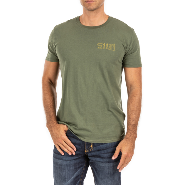 Футболка з малюнком 5.11 Tactical® Stay Sharp M Military Green - зображення 1