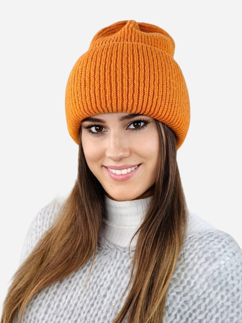 Czapka damska beanie Kamea K.23.032.27 One Size Pomarańczowa (5903246781410) - obraz 1