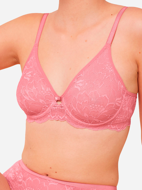 Biustonosz damski z fiszbinami z koronką Triumph 10214458 90E Różowy (7613108166757) - obraz 4