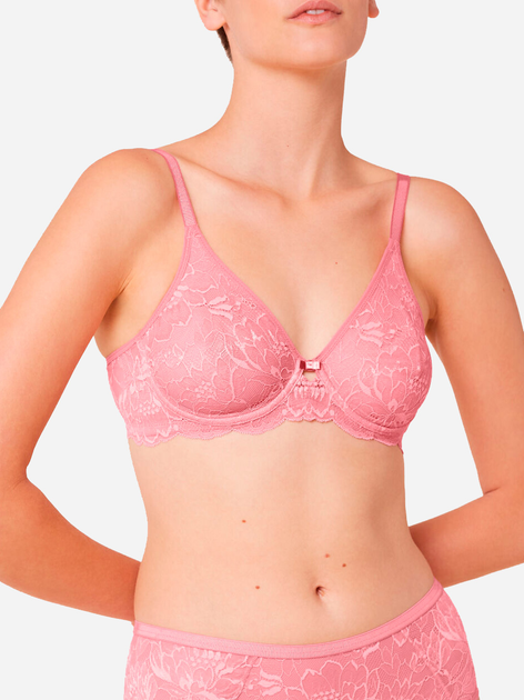Biustonosz damski z fiszbinami z koronką Triumph 10214458 100E Różowy (7613108166832) - obraz 3