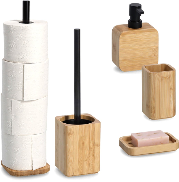 Szczotka do WC Zeller z pojemnikiem bambusowa (4003368189277) - obraz 4