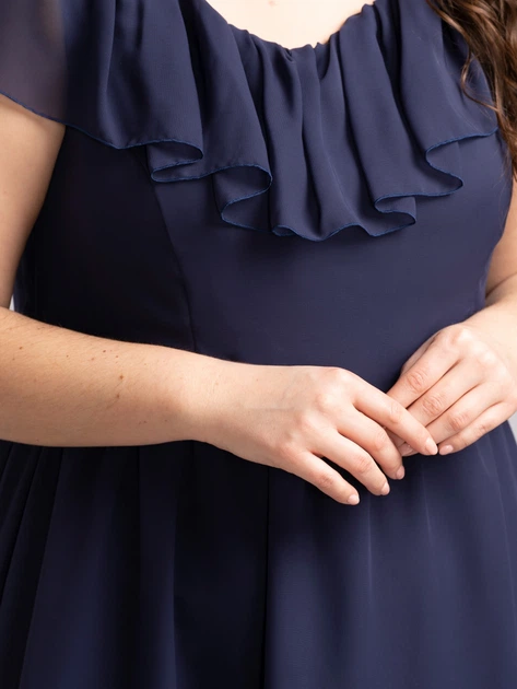 Сукня вечірня міді літня жіноча Karko SB246 40 Темно-синя (5903676082736) - зображення 7