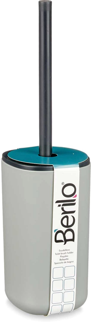 Szczotka do WC Berilo w plastikowym, zamykanym pojemniku 9.6 x 35 cm szara (8430852909992) - obraz 3