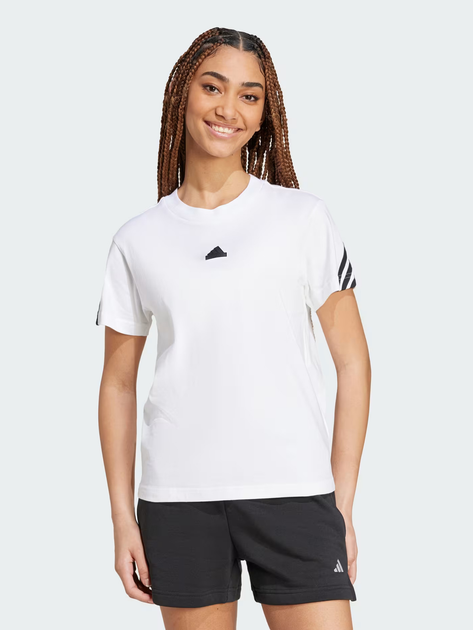 Акція на Футболка бавовняна жіноча Adidas W Fi 3S Tee IW5203 XS White від Rozetka