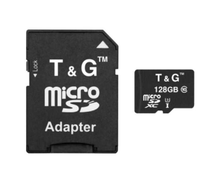 Карта памяти micro SD 128 Гб класс 10 T&G, SD адаптер, микро сд - изображение 2
